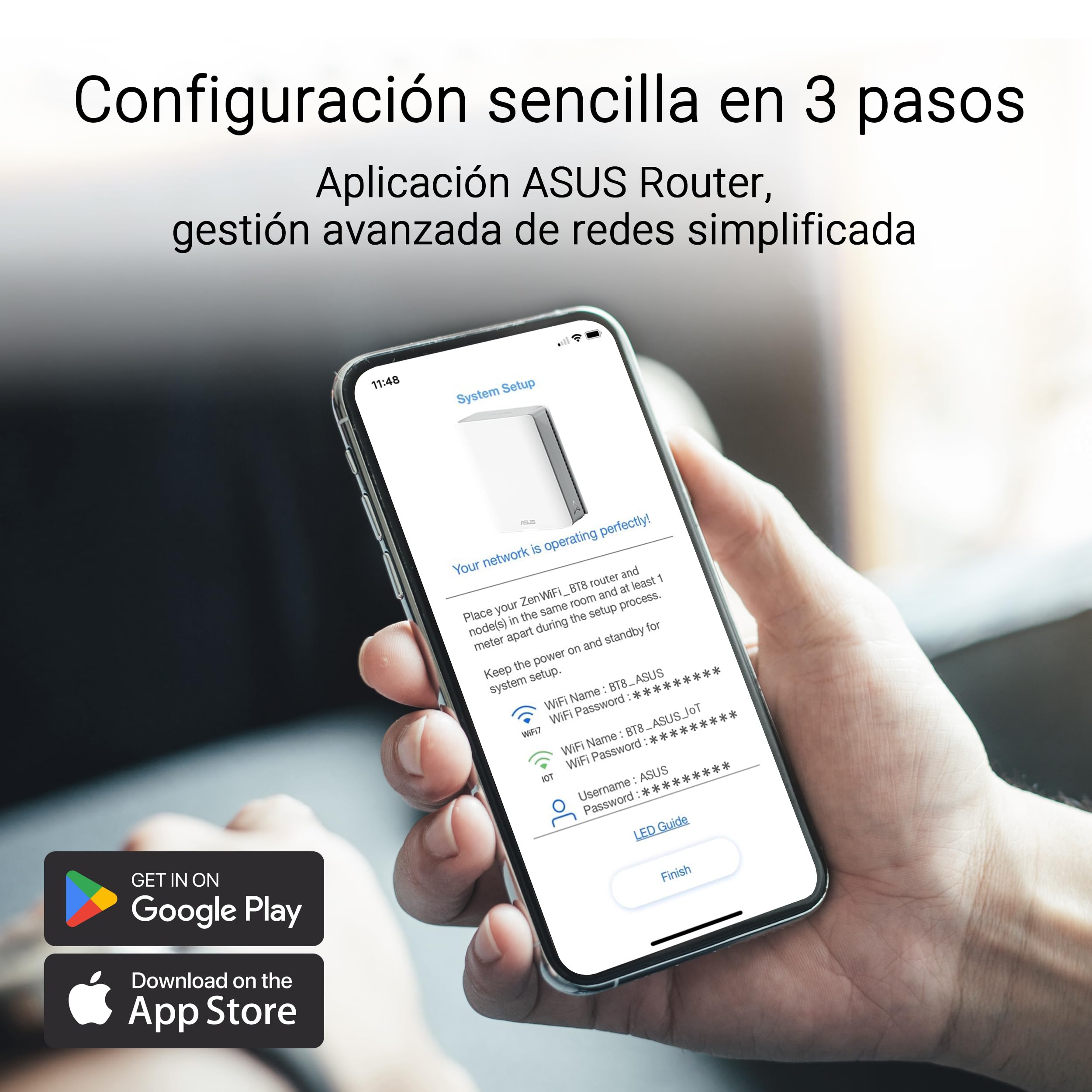 ASUS ZenWiFi BT8 2-Pack - WiFi 7 Mesh tribanda, 14 Gbps, Dos Puertos 2,5G, Seguridad y Control Parental incluidos, Smart Home Master SSIDs, 4G & 5G Mobile Tethering, Blanco
