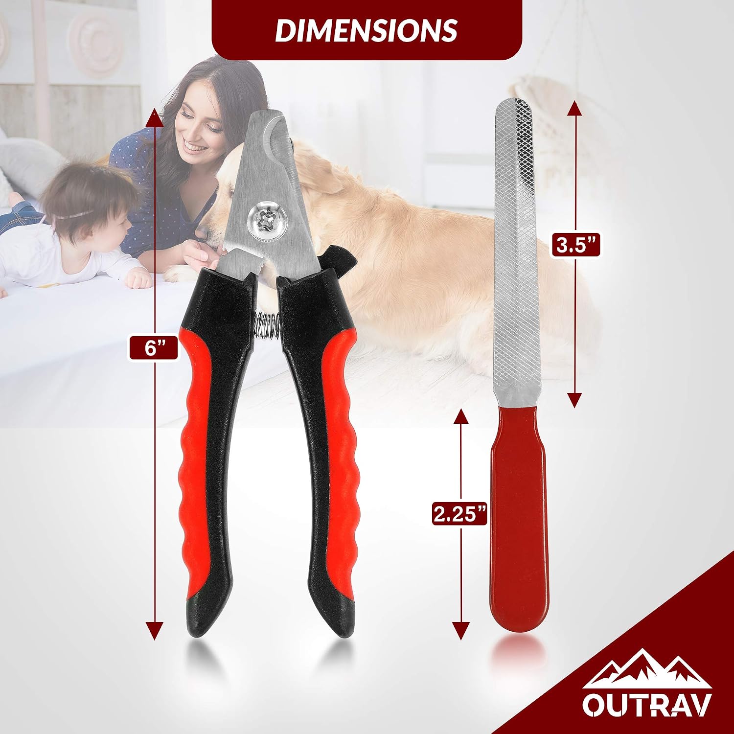 Pet Nail Clippers with Quick Sensor Safety Stop, Anti Slip Grip, Sharp Quiet Easy Cut Blades | Dog Grooming Tool Kit with Claw Trimmers & Filer for Small, Medium, Large Dogs, Cats, Rabbits | 2 pc Set