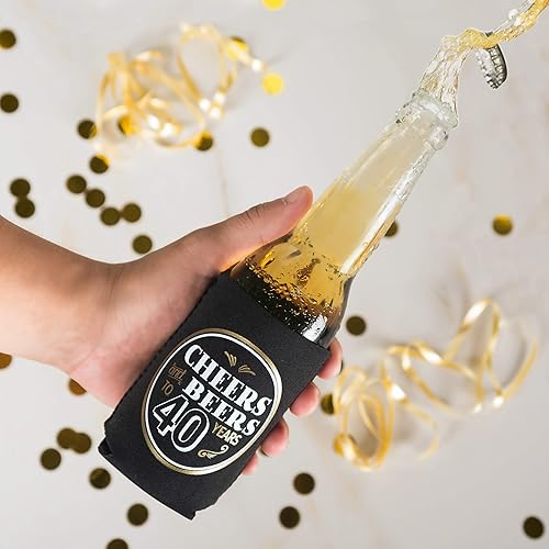 Miniatura 2 de Prazoli - Enfriadores de latas de 40 cumpleaños (paquete de 12)  Decoraciones de feliz cumpleaños 40 para hombres, saludos y cervezas a 40 años,