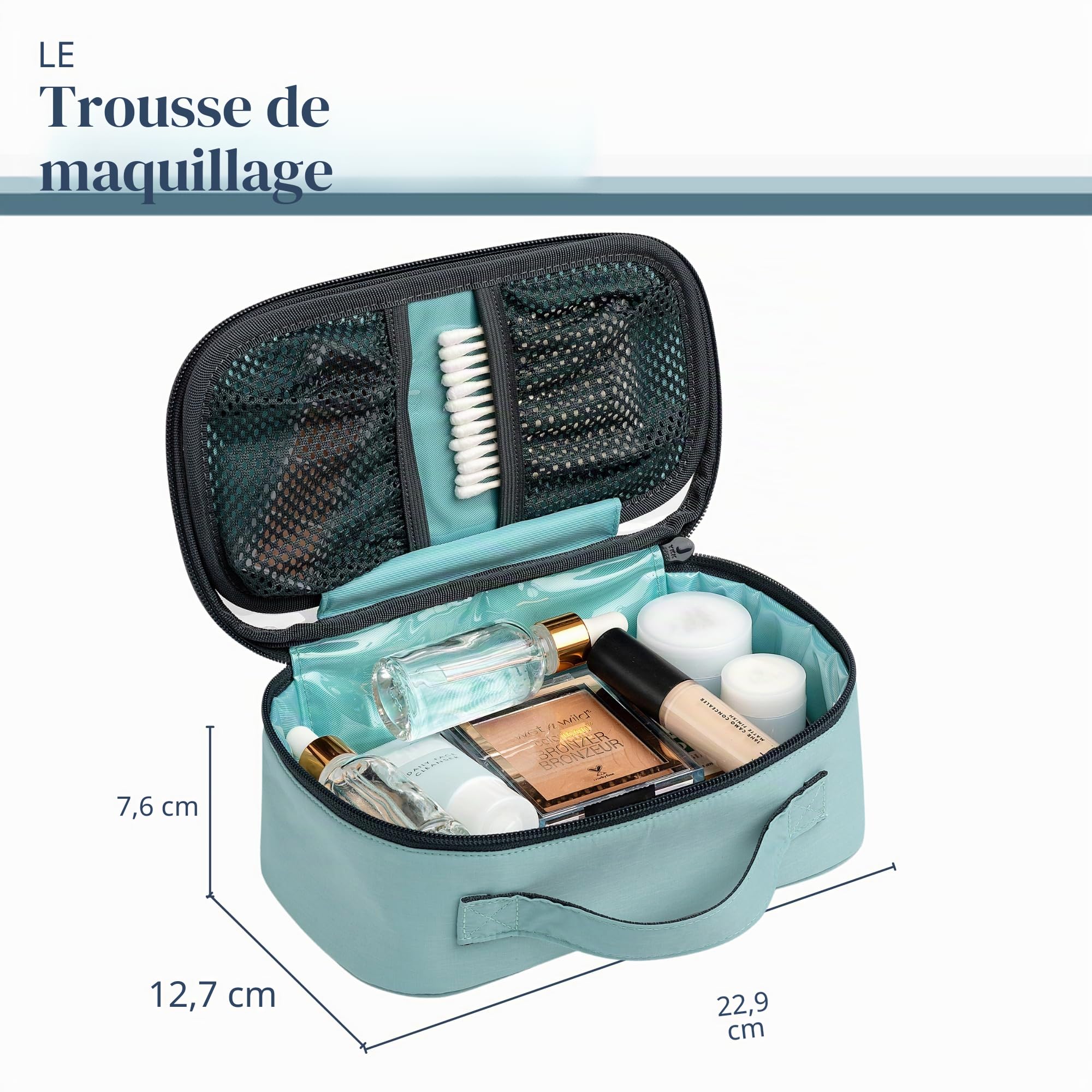 Kit de Trousse de Toilette : Trousse de Toilette de Voyage à Suspendre + Trousse à Liquide cosmétique 311 TSA + Pochette de Rangement Ultra légère pour Accessoires