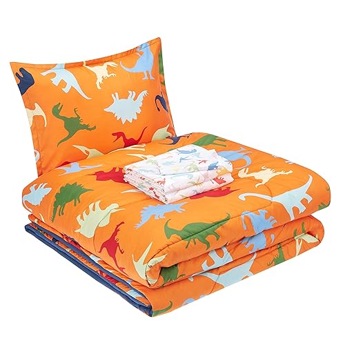 Miniatura 2 de Tienda Basics Juego de ropa de cama de microfibra fácil de lavar para niños tamaño individual Dino Friends