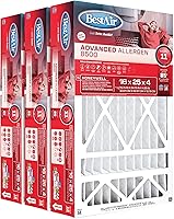 BestAir HW1625-11R MERV 11 Furnace Air Filter 16x25x4 for Honeywell - 3 Pack, Captures Allergens, Pollen & Pet Dander