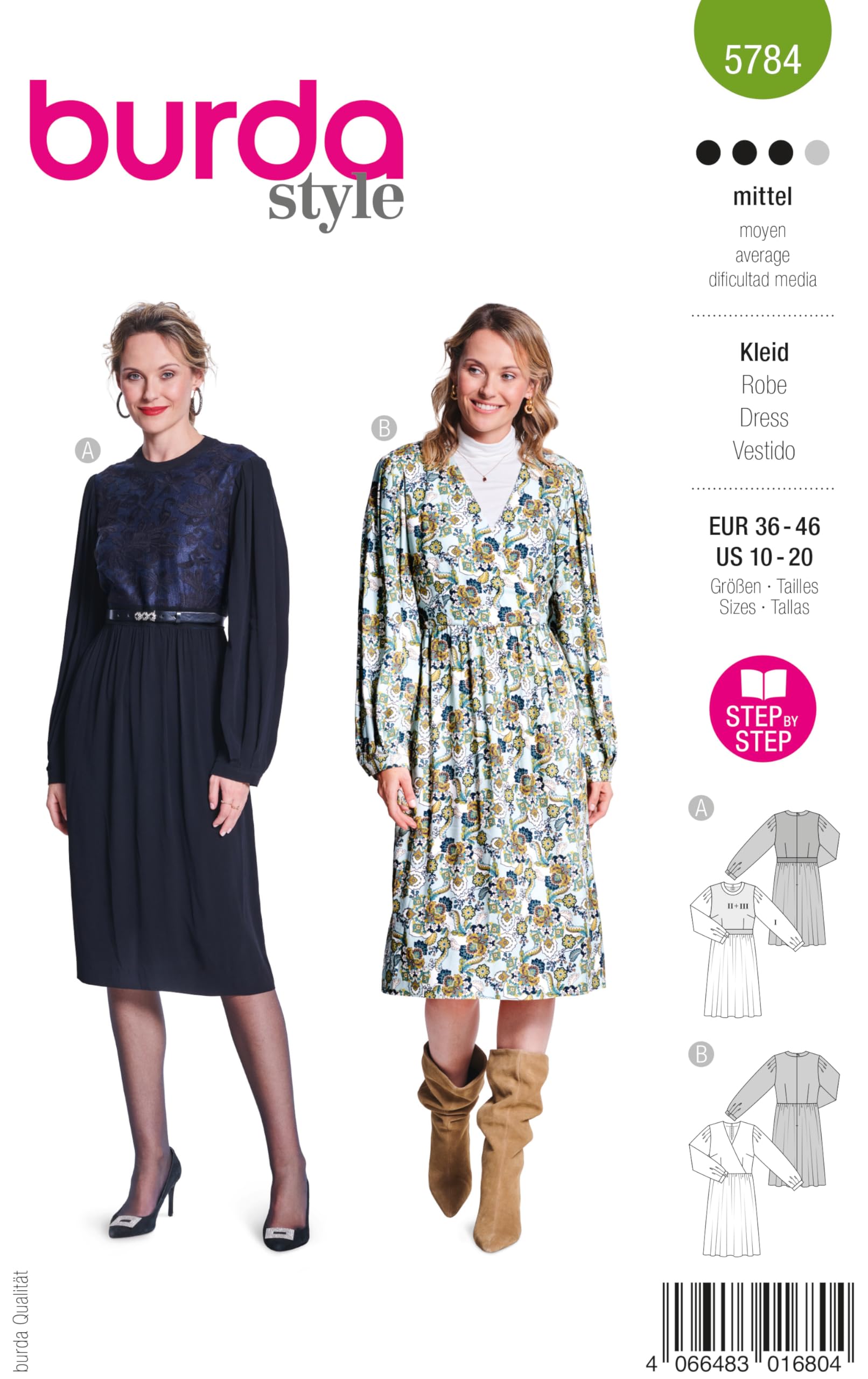 burdastyleBurda Style Sewing Pattern Women's Dress 2 Designs Sizes 8-18