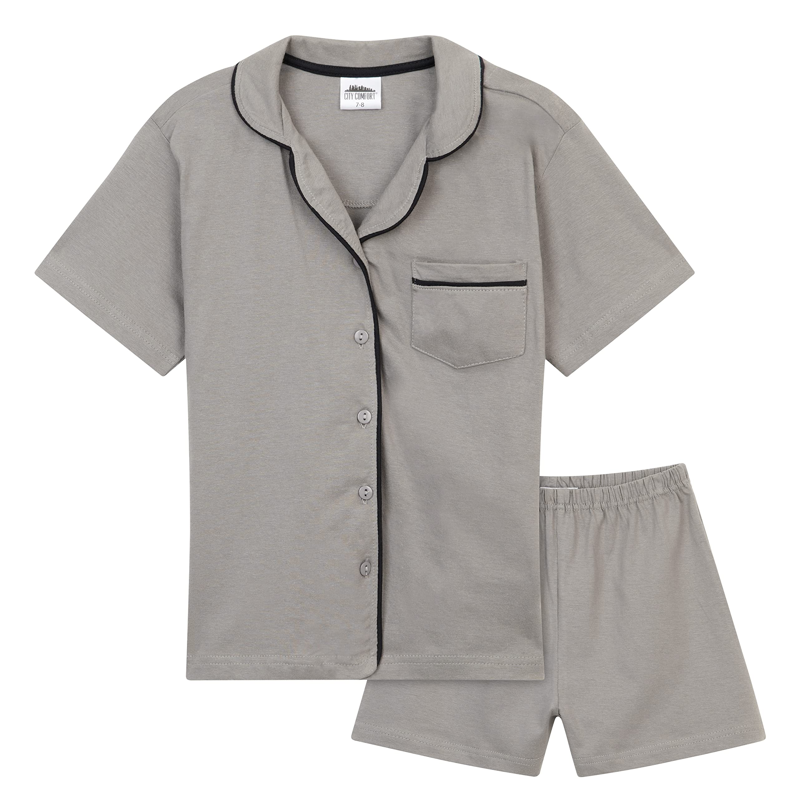 JinBei Meisjes Pyjama Korte Kids Zomer Katoenen T-shirt en Shorts Paarse Paard Dieren Pyjama Set van 2 Zachte Korte Mouw Shorts Nachtkleding Tweedelige Homewear 4-5 Jaar, maat 104-110