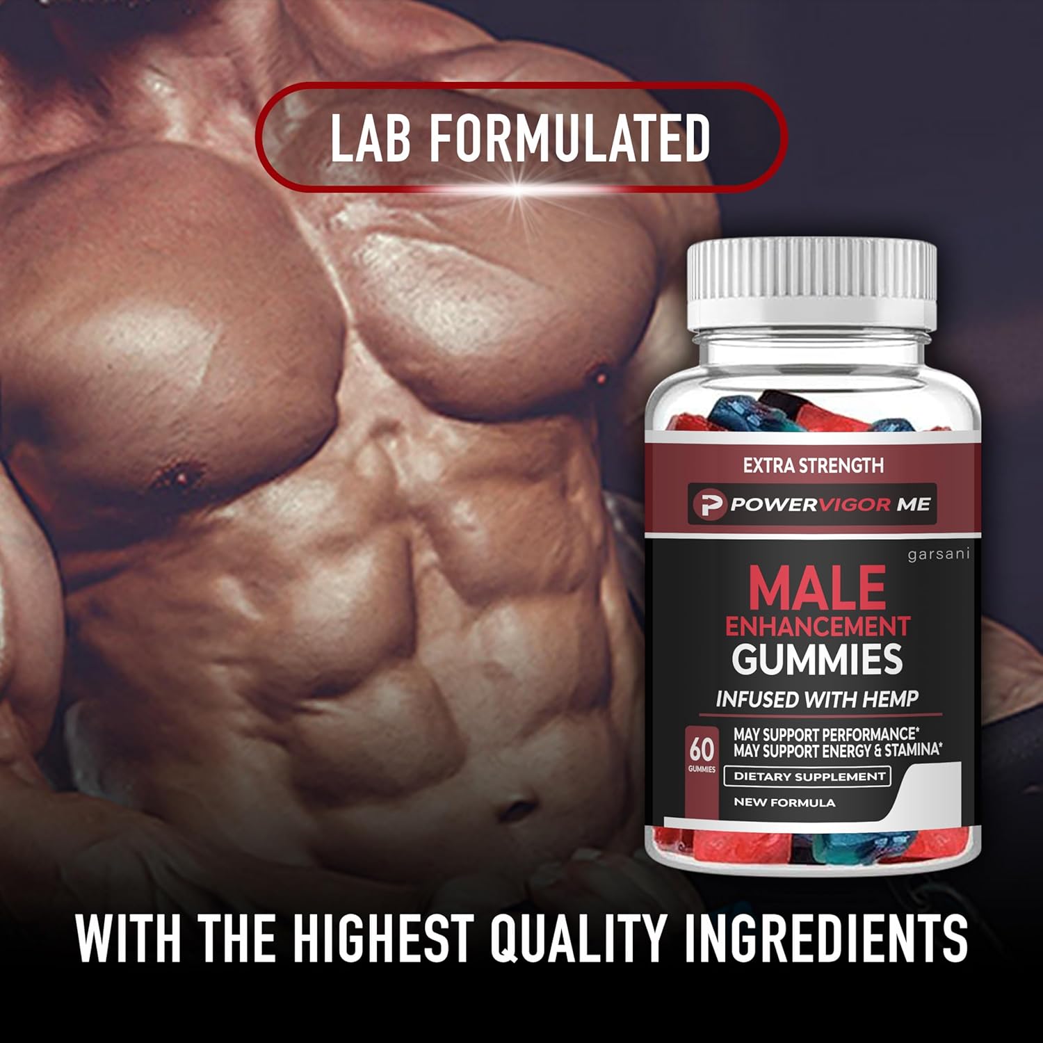 Power Vigor Me Gummies - Power Vigor Me Hemp Male Gummies (Single, 60 Gummies)