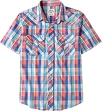 Dubinik® Chemise Homme Manches Courtes Chemise Carreaux Homme Western Cowboy Vintage Bouton Pression Casual Chemise Homme