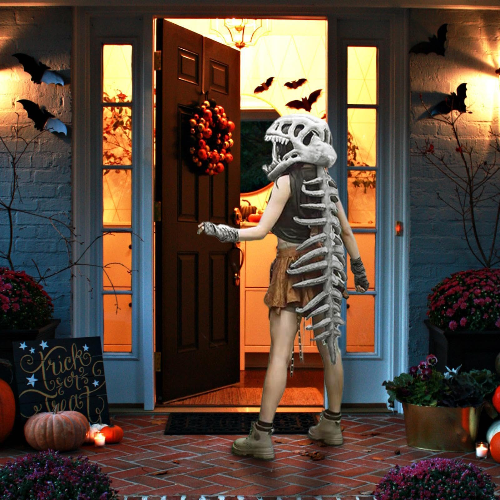 Kostium Dinozaura Dla Dzieci Pluszowe Zabawki Szkielet Do Noszenia | Halloweenowe Nakrycie Głowy Cosplay Smocza Kość Dla Dzieci Dziewczynki Chłopcy Kobiety Mężczyźni Karnawał Impreza Święto