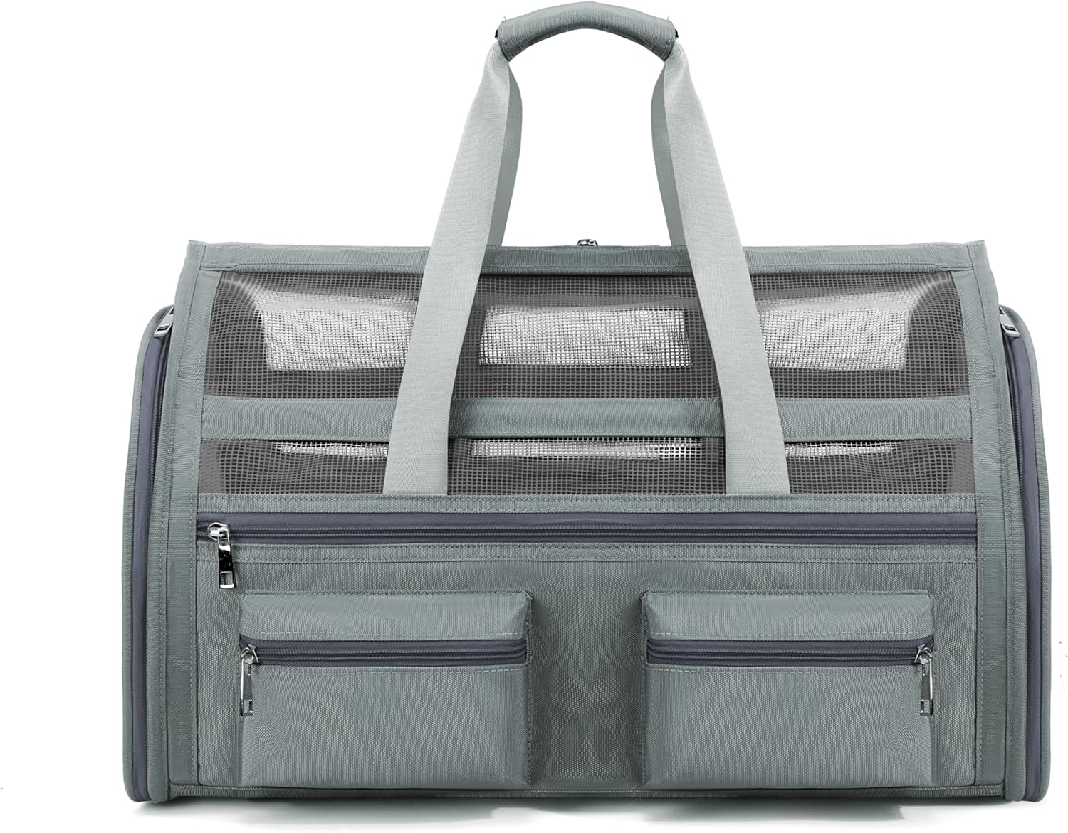 Cat, Dog Carrier for Pets Up to 20 Lbs Airline Approved, Soft-Sided Carrier for Cats and Dogs with Locking Safety Zippers and Breathable Mesh Collapsible Waterproof Travel Puppy Carrier(Grey)
