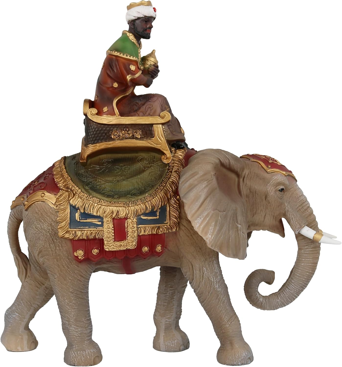 Cannan The Three Wise Men 12" Melchior on Camel, Gaspar on Horse, Baltasar on Elephant Christmas Nativity Figurines Los Tres Reyes Magos