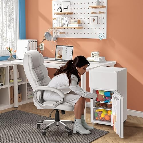 Miniatura 7 de Refrigerador de doble puerta con congelador, 3.5 pies cúbicos, refrigerador pequeño con congelador, 7 ajustes de temperatura ajustable, mini