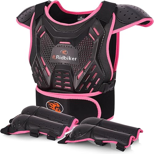 Miniatura 1 de Armadura de motocicleta para niños, protector de pecho para niños, equipo de protección para motocicleta, chaleco de armadura corporal, rodilleras y