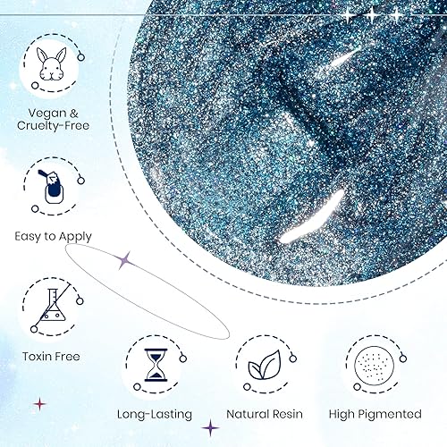 Miniatura 6 de Esmalte de uñas de gel reflectante de ojo de gato, esmalte de uñas magnético holográfico brillante 9D, juego de 12 colores con imán para el hogar,