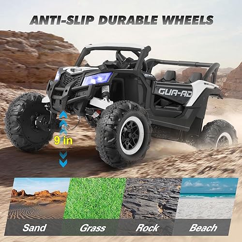 Miniatura 6 de JOYLDIAS Vehículo eléctrico todoterreno 4WD con batería de 12 V para niños, vehículo eléctrico 4x4 con 4 potentes motores, control remoto de 2.4 G,