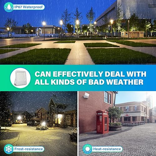 Miniatura 6 de AUXTINGS Luces de inundación LED de 30 W para exteriores, 3000 lúmenes, luces de seguridad, lámpara exterior de 6000 K, luz de día, luz blanca,