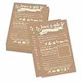 Hadley Designs 25 Wedding Advice Cards For The Bride and Groom, Rustic Bridal Shower Games For Guests, Guest Book Alternative, Card Boxes For Reception, Advice for the Bride Shower Games