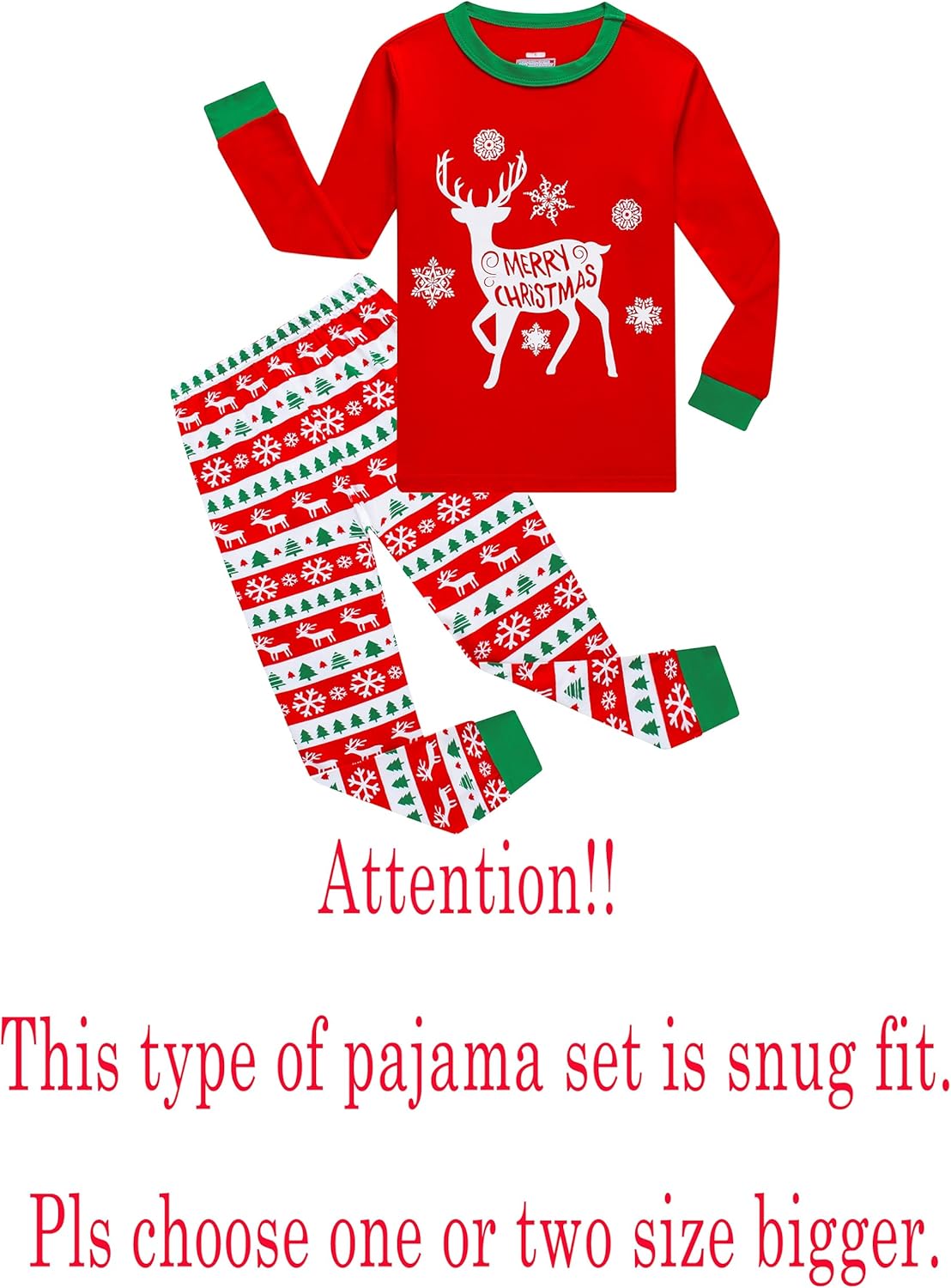 KikizYe Christmas Family Matching Pajamas Family Holiday Pjs Matching Sets - Image 2