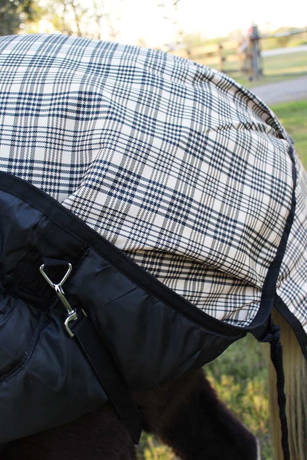 Challenger 600D Horse Turnout Waterproof 300 GMS Fill Plaid Winter Blanket Coat 21EE07