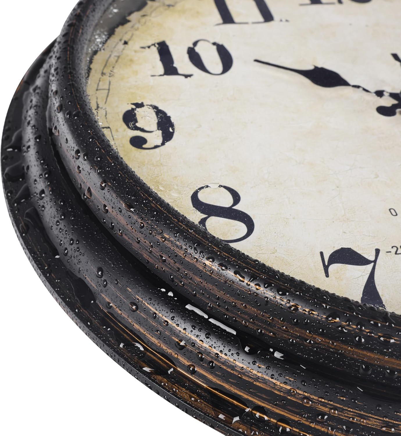Large Outdoor Clocks Waterproof with Thermometer Combo Vintage Wall Clock Decor for Bathroom Patio Pool Garden(16 Inch)