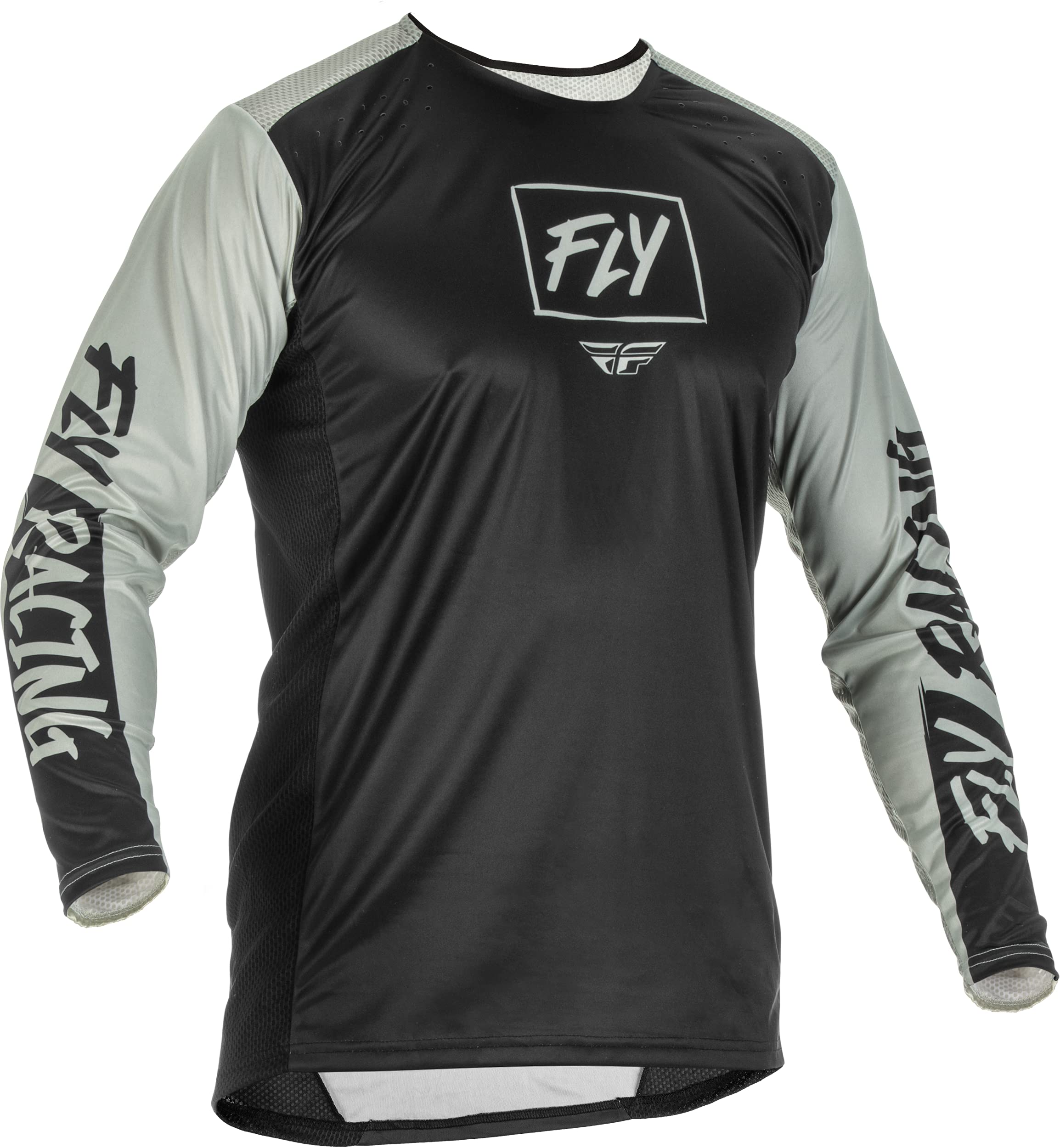 Fly Racing 2022 Adult Lite Jersey (Black/Grey, Large)