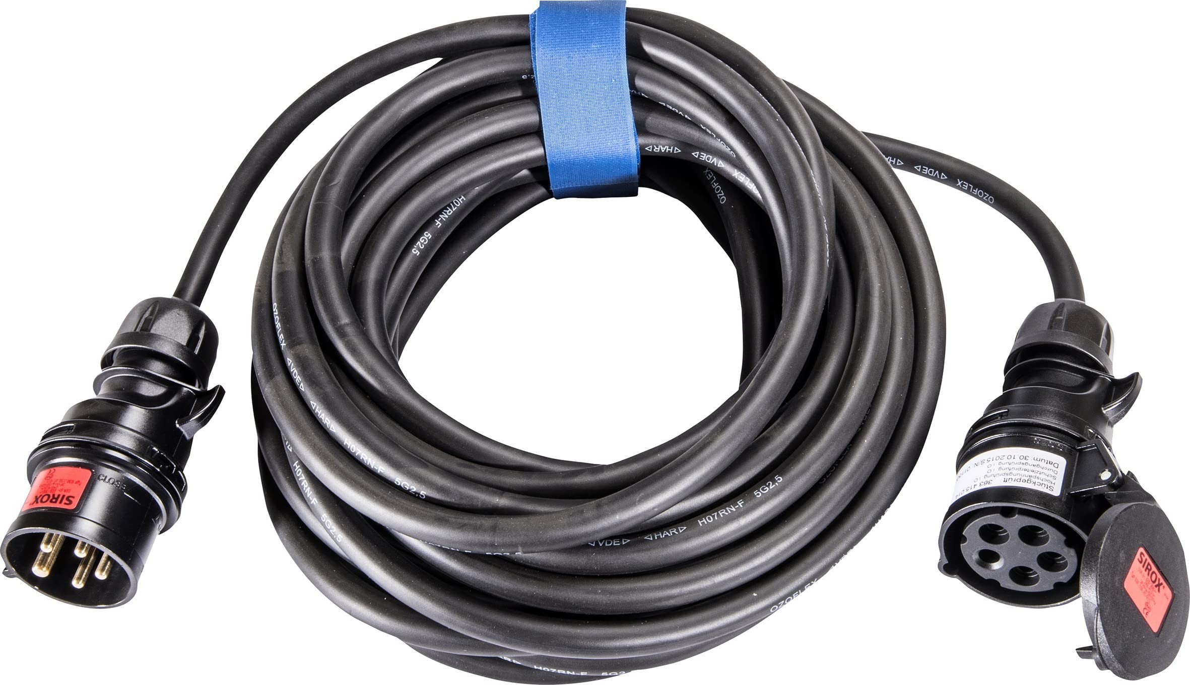 SIROX® Przedłużacz CEE, 16 A, H07RN-F długość 15 m, stopień ochrony IP 44