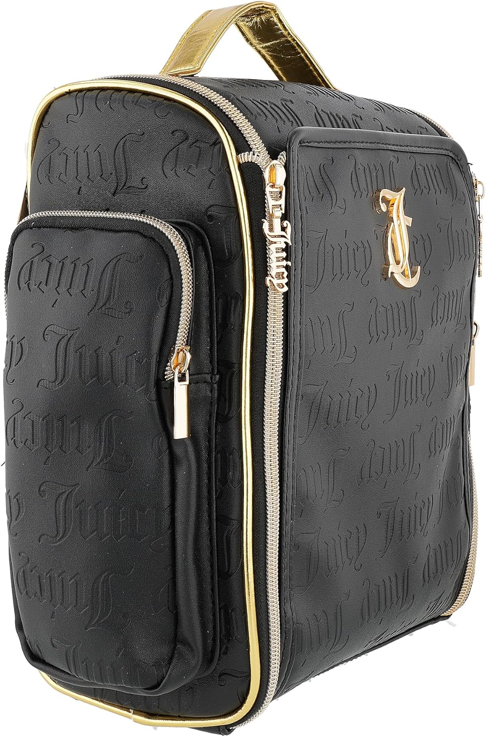 Juicy Couture Black Makeup Bag Cosmetics Organizer Travel Essentials Hanging Side Zip Pockets