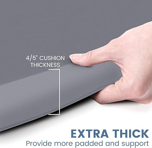 Miniatura 3 de Alfombras de cocina de 45 pulgadas de grosor, tapetes de cocina acolchados, antifatiga para piso, juego de alfombras antideslizantes y lavables,