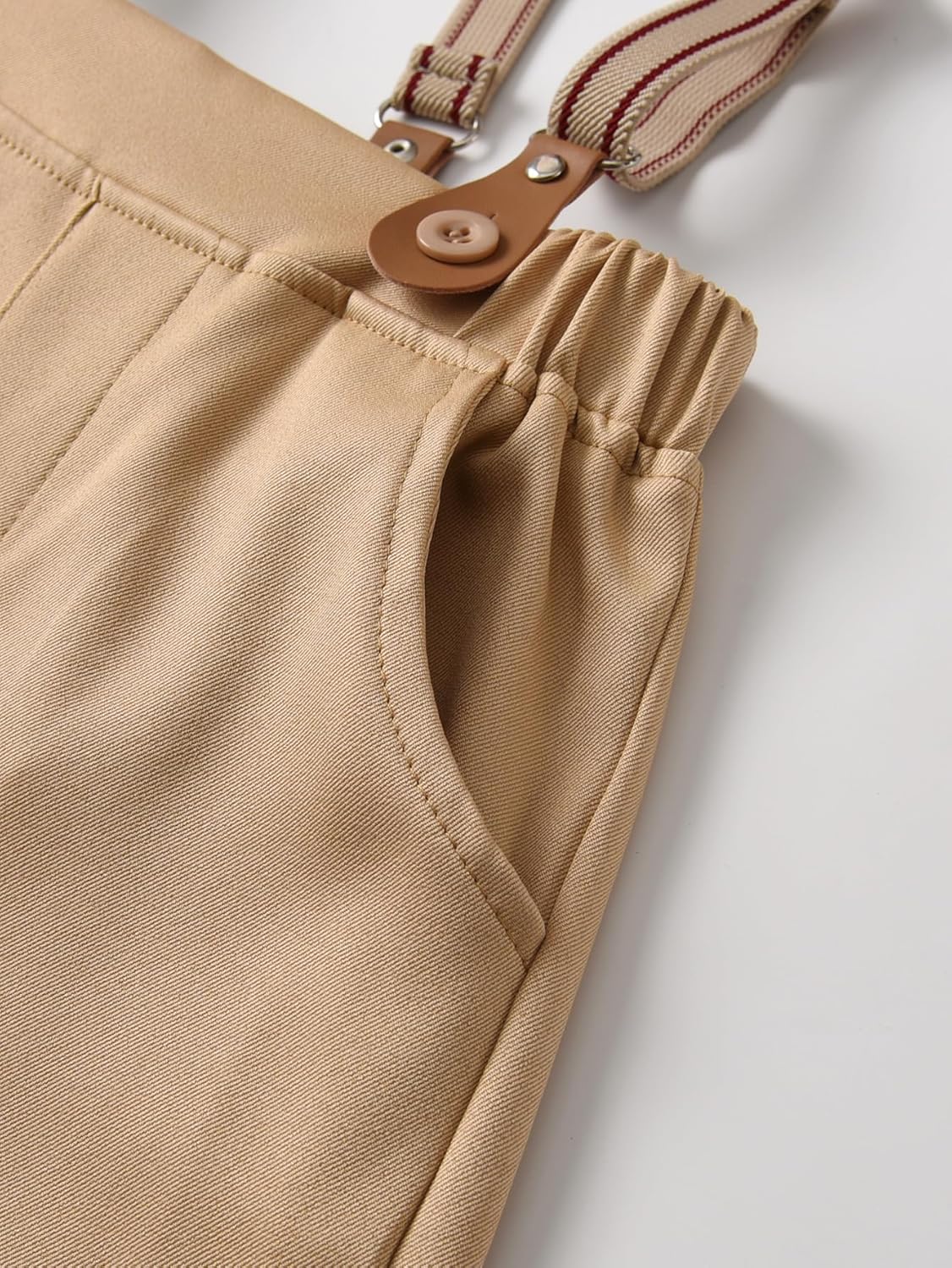 Boarnseorl Baby Boys Gentleman Outfits Shorts Sets,Infant Shirt + Shorts + Bow Tie + Suspenders - Image 6