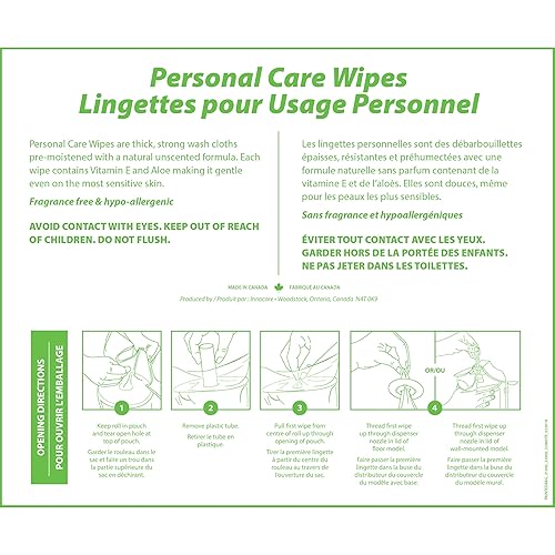 Miniatura 2 de Touch Point Toallitas para el cuidado personal, 900 toallitas en rollo, 8 x 7 pulgadas, sin fragancia, fórmula hidratante con aloe y vitamina E -