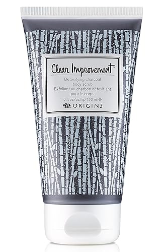 Origins 717334202016 Clear Improvement - Exfoliante corporal de carbón desintoxicante de 5.0 onzas, 5 onzas, negro