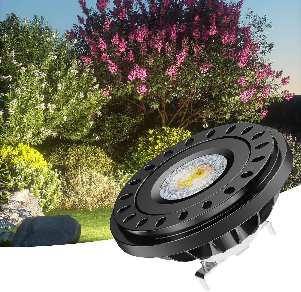 PAR36 LED Landscape Bulb Outdoor Spotlight IP67 10W 5000K 1pc | Die-case aluminum PAR36 LED Cool White, Waterproof 12V-24V G53 Base, Replace 75W Halogen, for Low Voltage Uplight Well Light