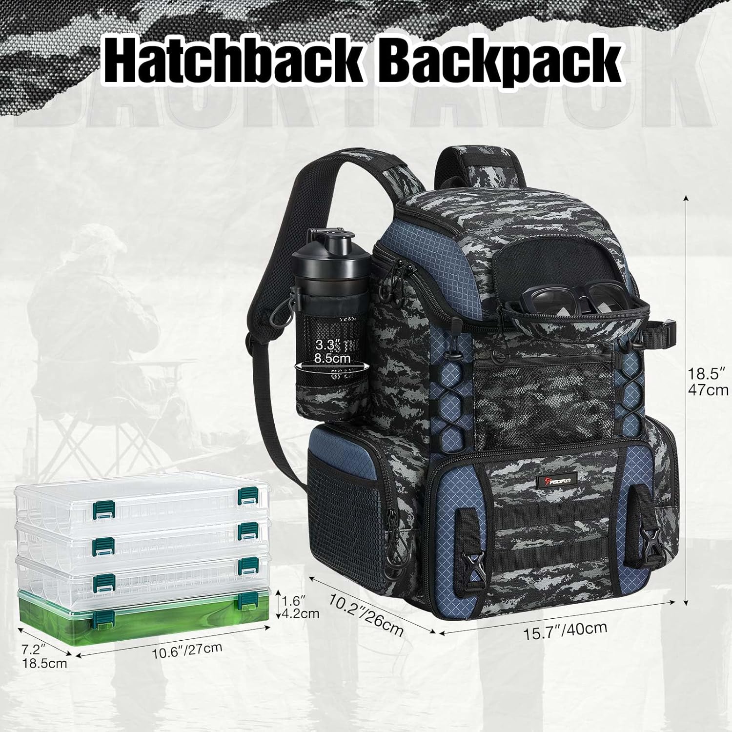 Piscifun Fishing Tackle Backpack with Rod Holders UK Ubuy