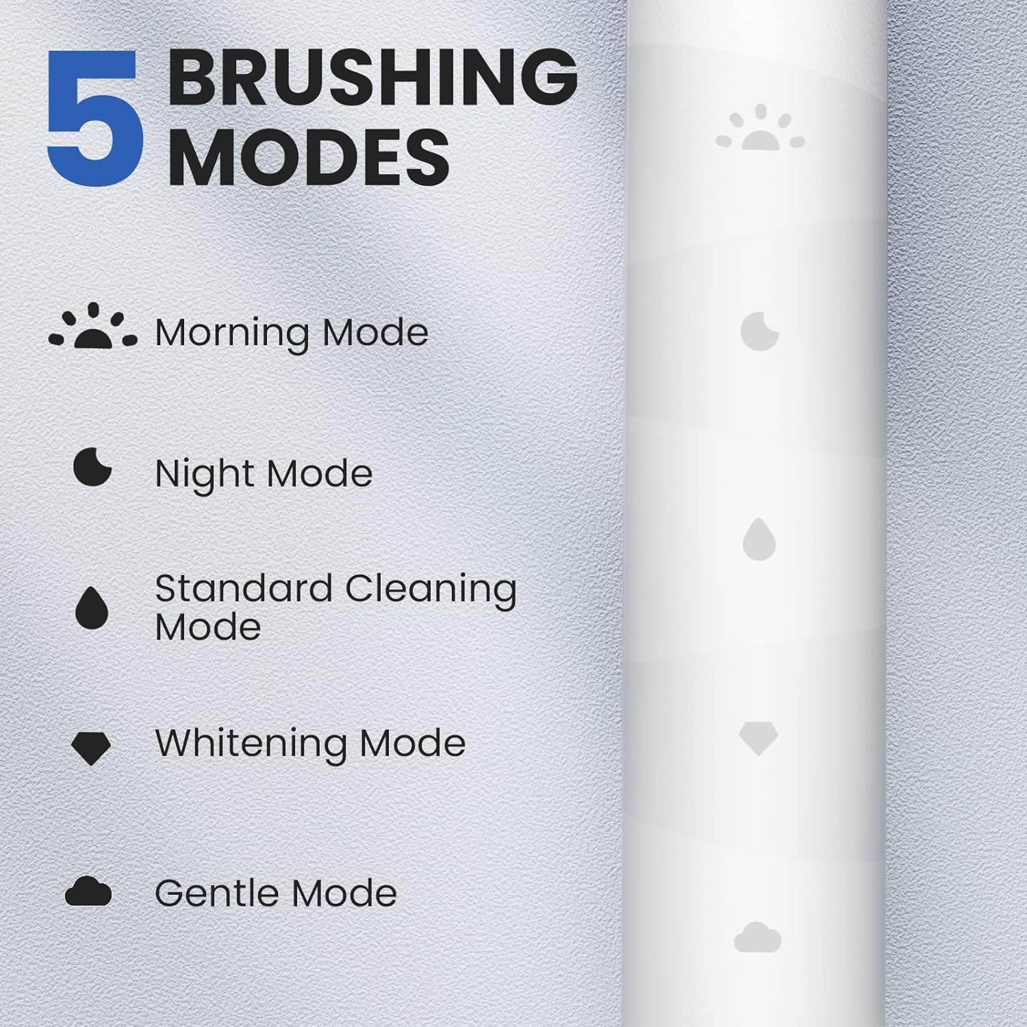 Oclean Brosse à Dents Électrique TravelGo FlowSet, Autonomie de 180 jours avec 6 Brossettes et 5 Modes, Brosse à Dents Sonique, Minuterie & Rappel 30s, 1 Étui Voyage, Set Blanc