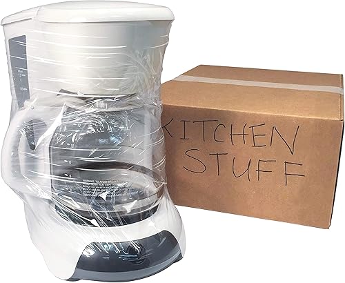 Miniatura 4 de Better Office Products Paquete de 4 mini envolturas elásticas con mango de fácil agarre, autodisponible, 5 pulgadas x 1000 pies por rollo, calibre