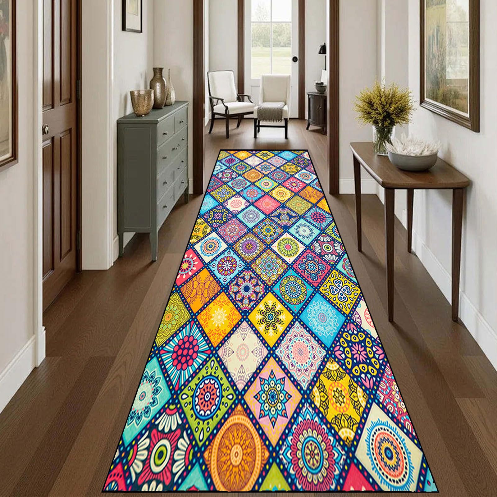 Alfombra cocina anti manchas lavable con base antideslizante pasillera de 180 cm suave