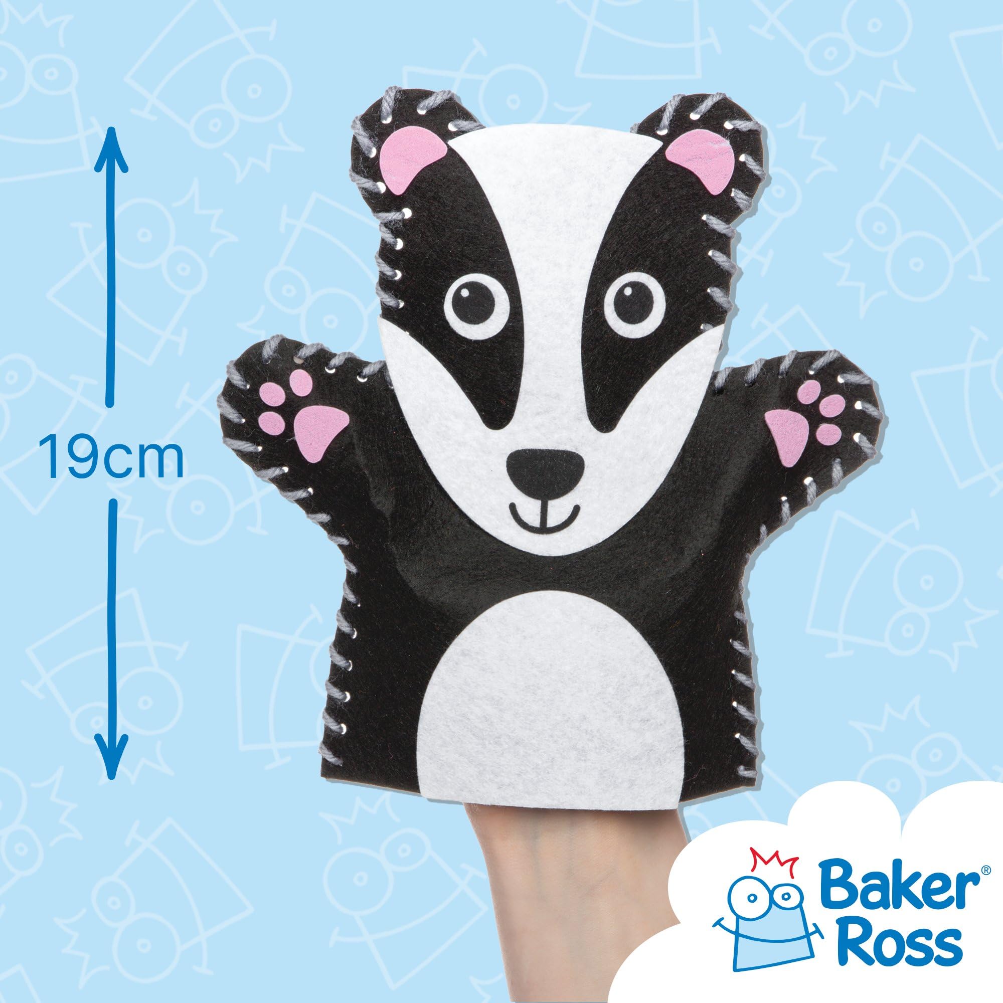 Baker Ross Kit per realizzare marionette da mano a forma di animali del bosco (confezione da 4) per creazioni fai da te e decorazioni per bambini