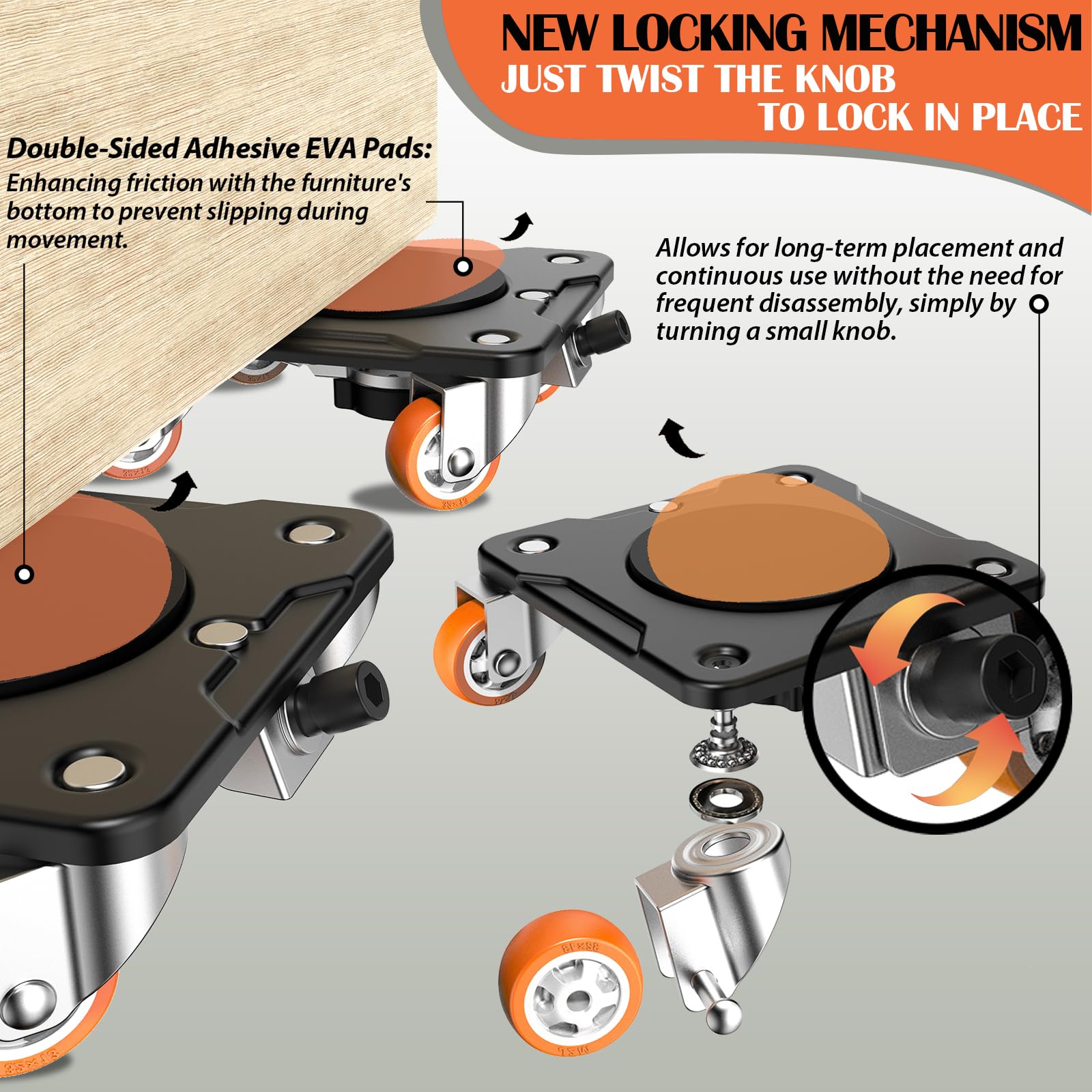 ONEON Kit Ruedas Mover Muebles Pesados con Elevador