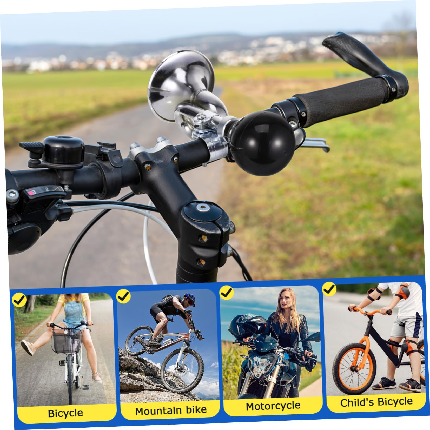Sonnette de vélo klaxon Fort pour vélo klaxon de vélo Sonnerie de vélo Cloche de Cyclisme Cloches Cloche de vélo très Bruyant klaxon d'accessoires de vélo