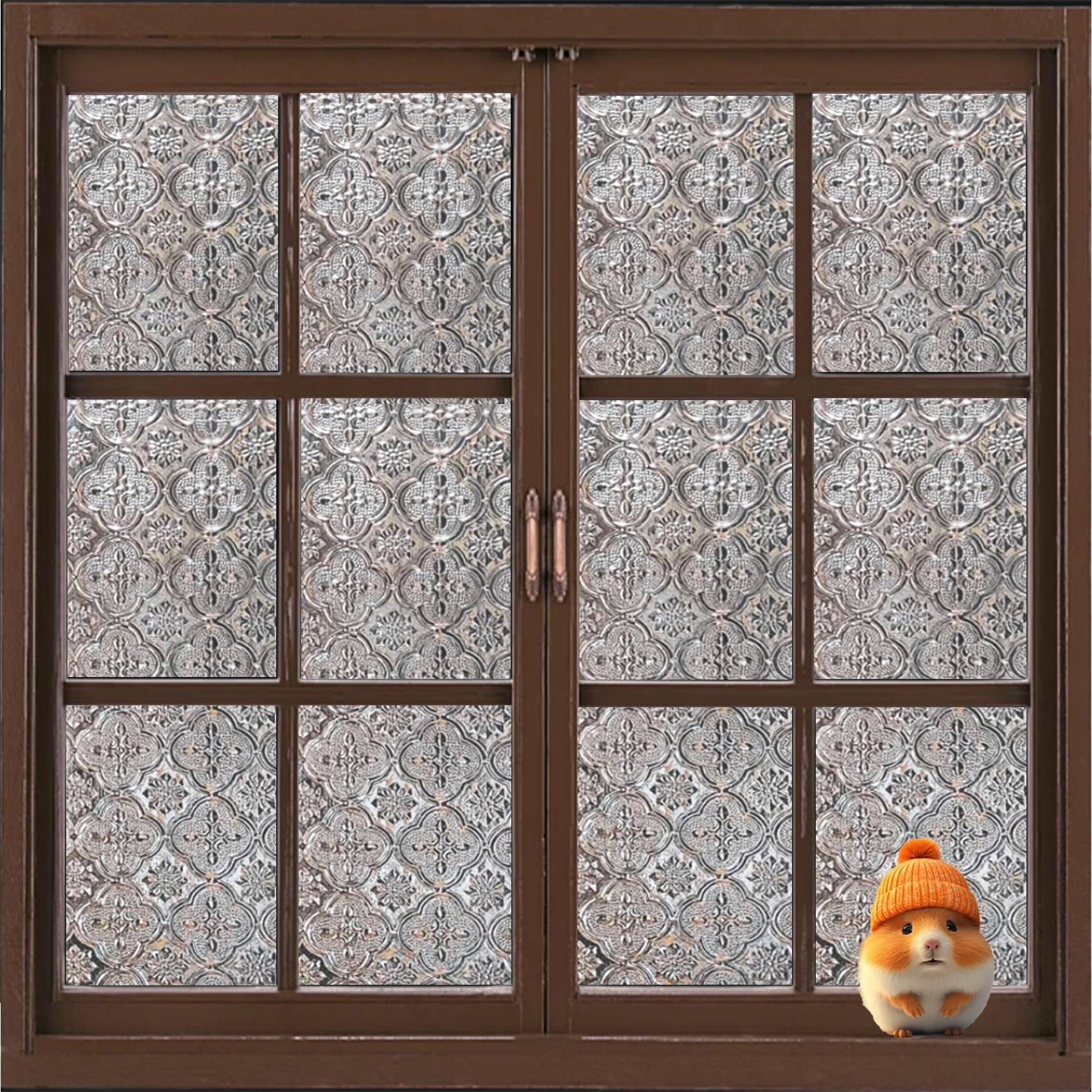 Window Film Privacy Film for Glass 110 x 160 cm, No Glue Window Sticker, Privacy, Opaque, UV Protection, Static Cling, Film Removable Floral Static Cling with Toolkit for Window, 3D Begonia