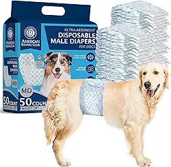 Fraldas Descartáveis para Cães Machos com Indicador de Umidade, Tamanho Médio, 50 unidades (estilo 1)