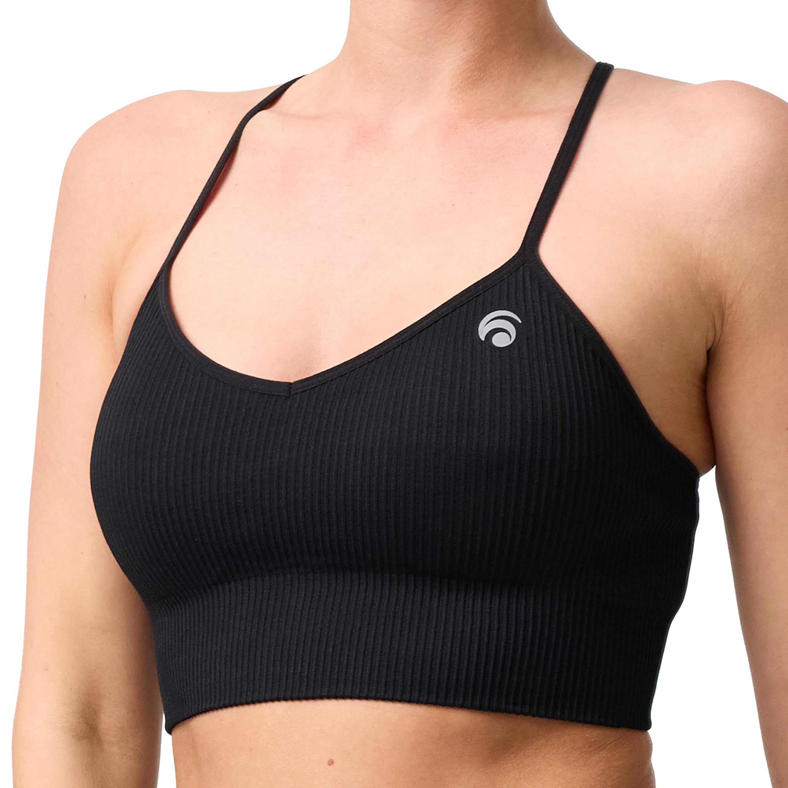 OCEANSAPART Maya Bra Sport BH Damen Gerippt ohne Bügel - Bralette für Yoga & Alltag - Nahtlos, Atmungsaktiv, Verstellbare Träger & Herausnehmbare Cups Sportoberteil Bustier Damen Fitness XS - XXL