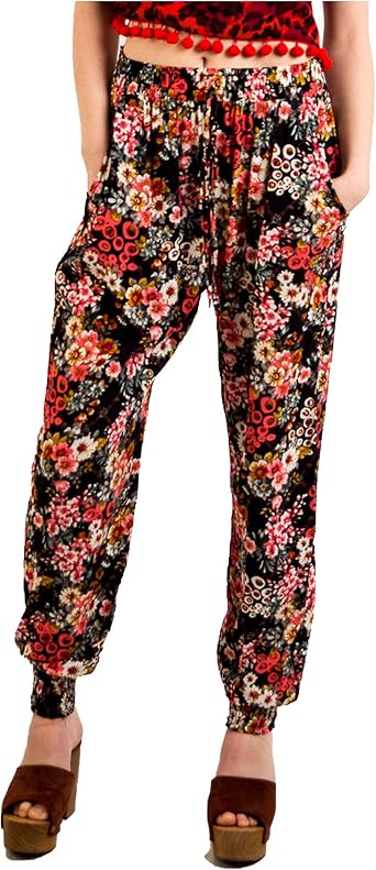 ladies floral cotton trousers