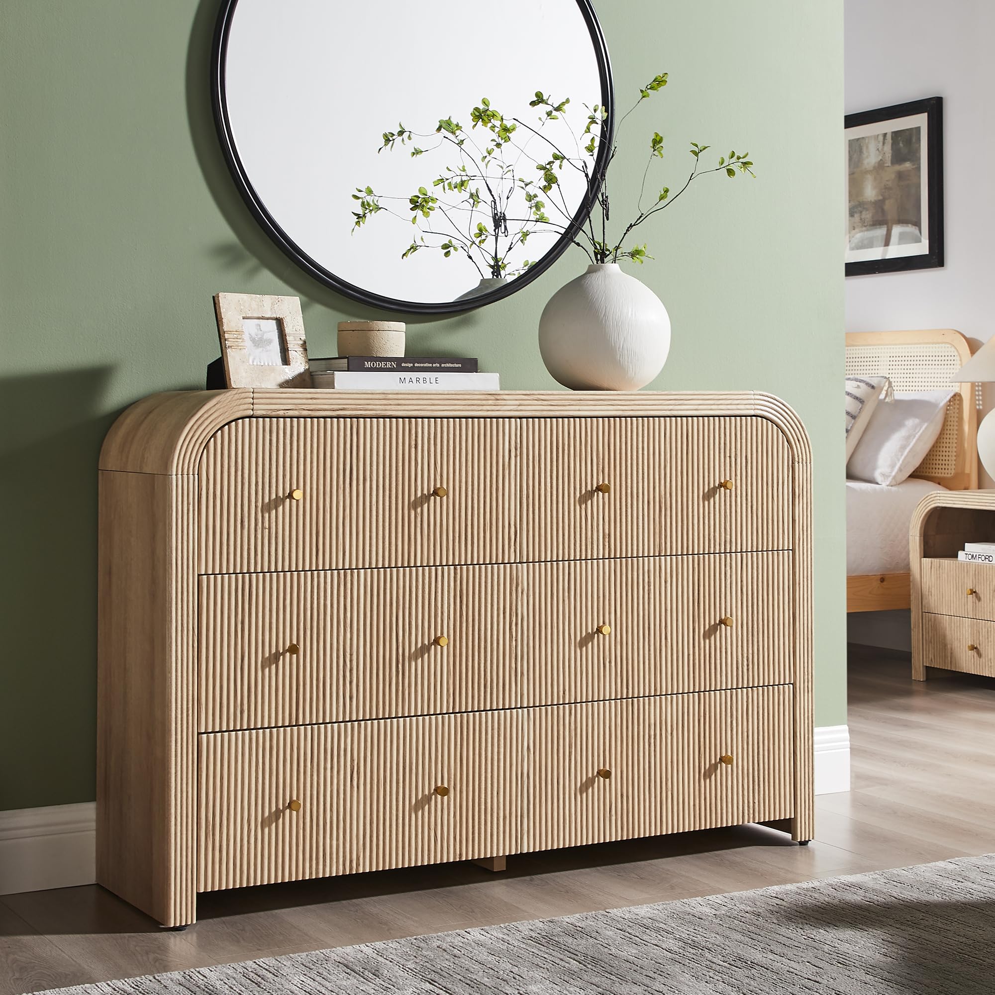 design dresser T4TREAM Fluted 6 Drawers for Bedroom, 54