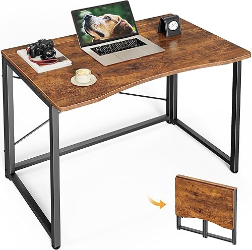 Huuger Folding Desk for Small Spaces, 31.5 Inch Foldable Computer