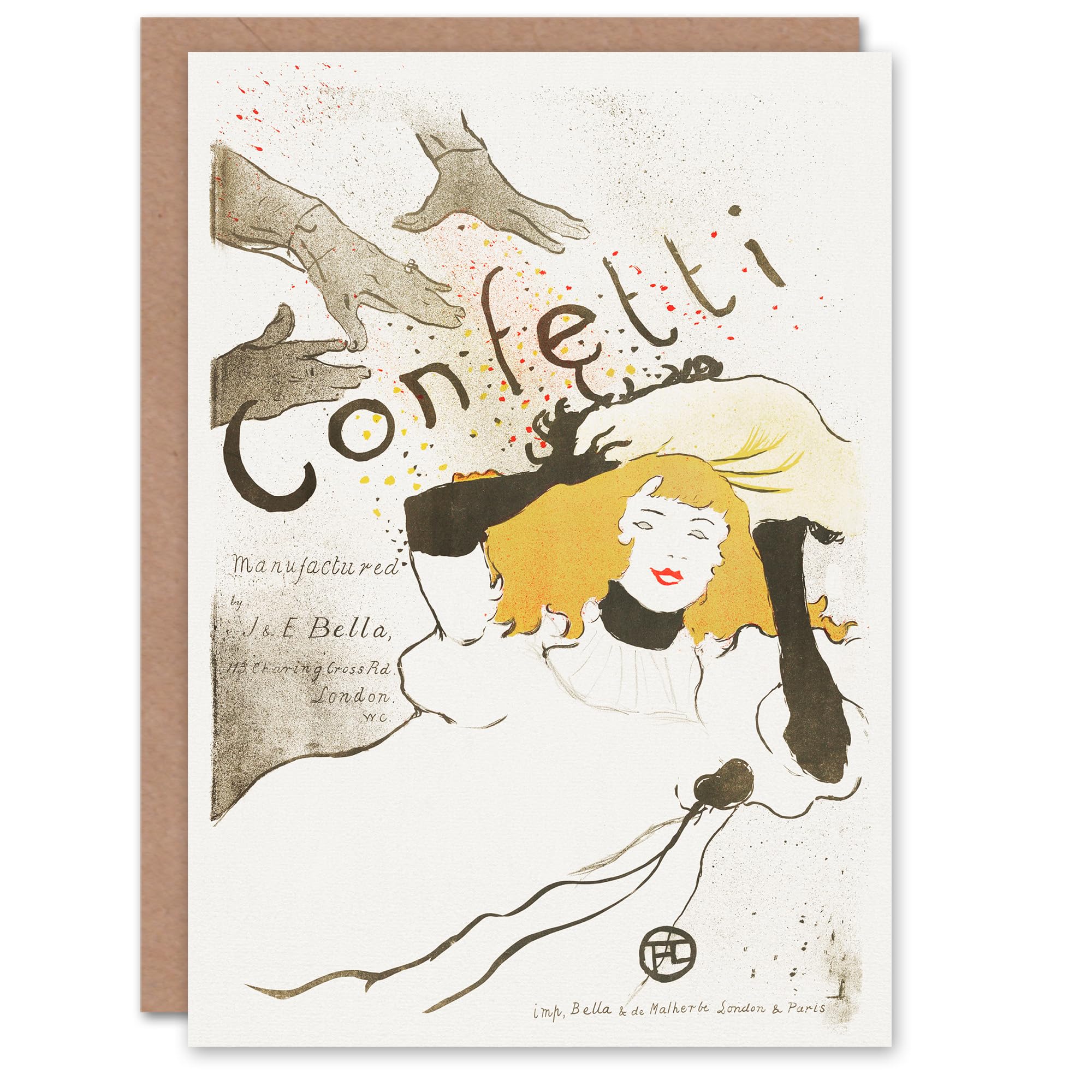 Artery8 Toulouse Lautrec Art Card Confetti Vintage French Advert