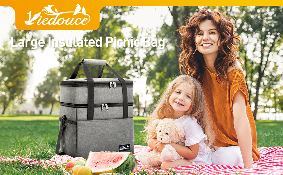 Weitars Borsa Termica Pranzo Donna A Doppio Scomparto | Lunch Box Isolata Con Tasche E Tracolla Regolabile | Impermeabile E Anti-perdite | Per Lavoro, Picnic, Spiaggia, Escursioni - 3