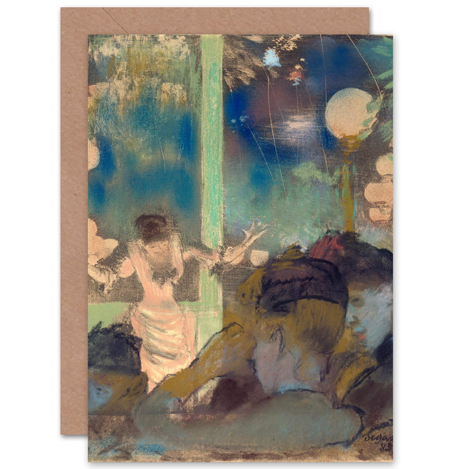Artery8 Edgar Degas Mademoiselle Becat Cafe Ambassadeurs Fine Art Greeting Card Plus Envelope Blank Inside