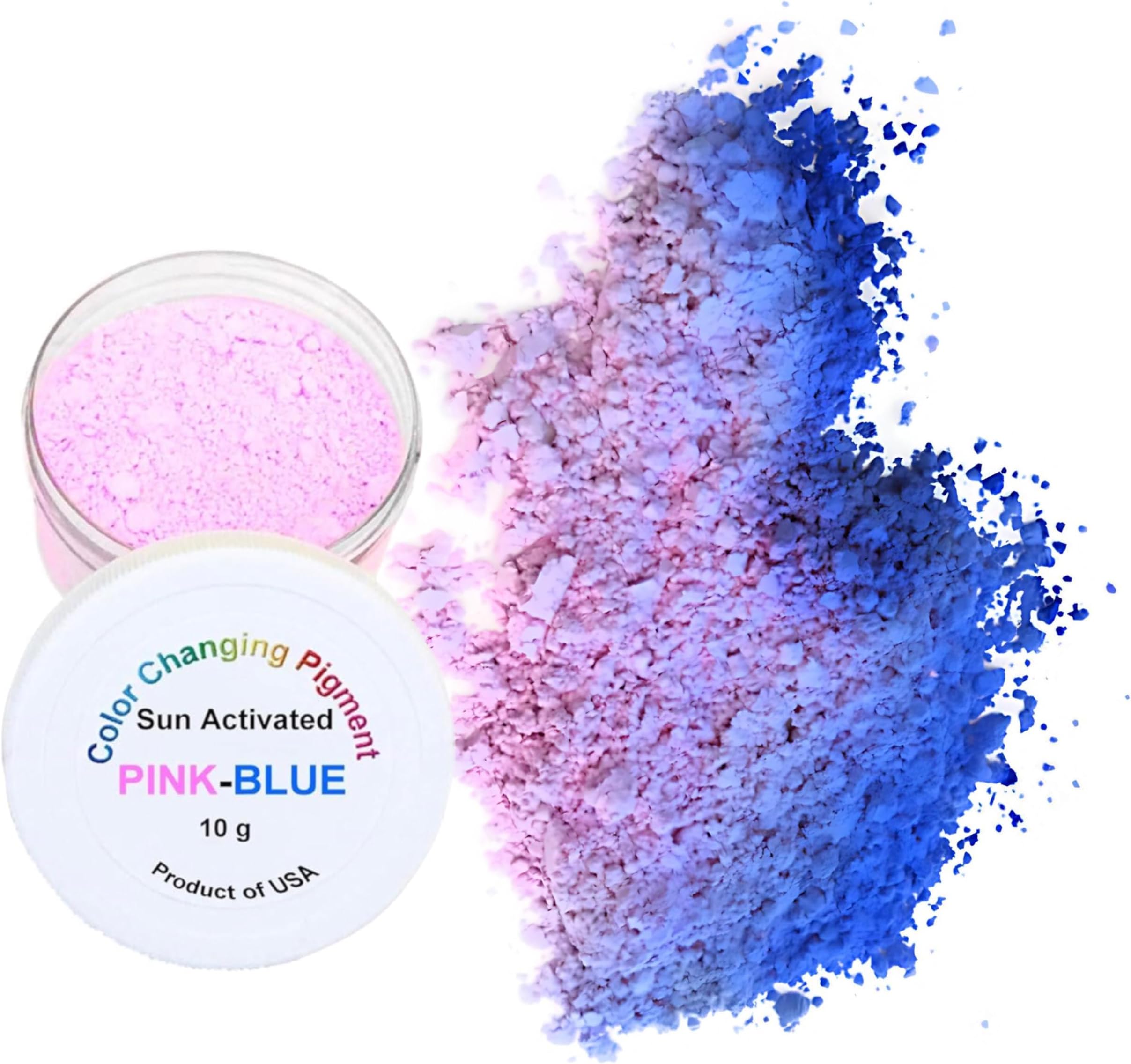 Sun Activated Photochromic Powder Pigment PINK changing to VIOLET-BLUE when exposed to UV Sun Light Perfect for Color Changing Slime Science Experiments Nails Resin Jewelry