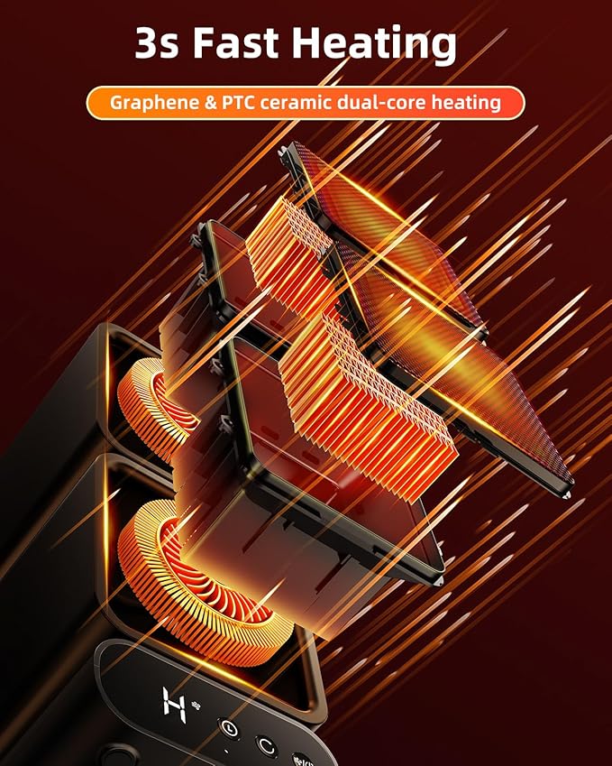 Calefactor Eléctrico Portátil Cerámico PTC 1400W miniatura 6