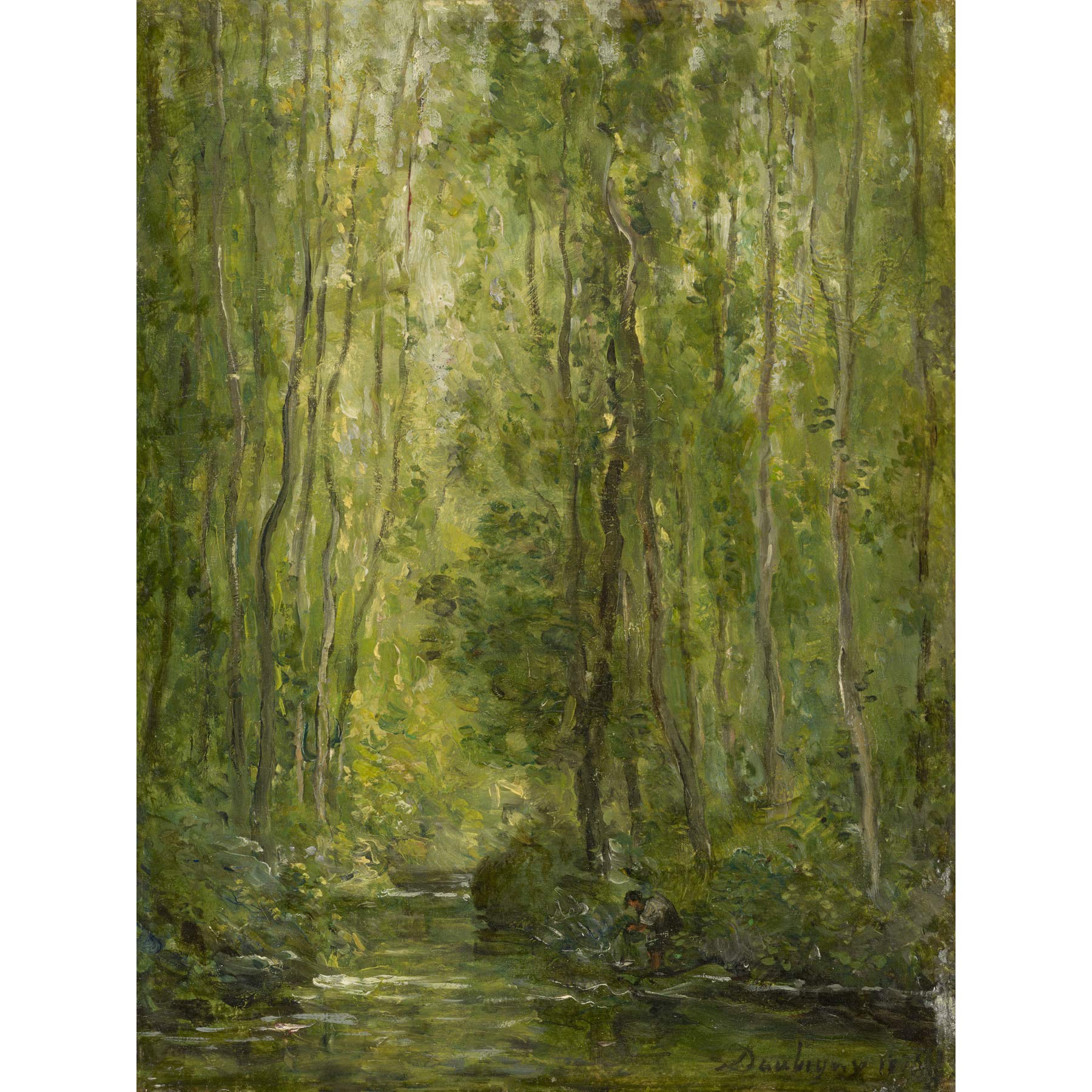 Artery8 Charles Francois Daubigny Woodland Scene C1873 Painting Large Wall Art Poster Print Thick Paper 18X24 Inch