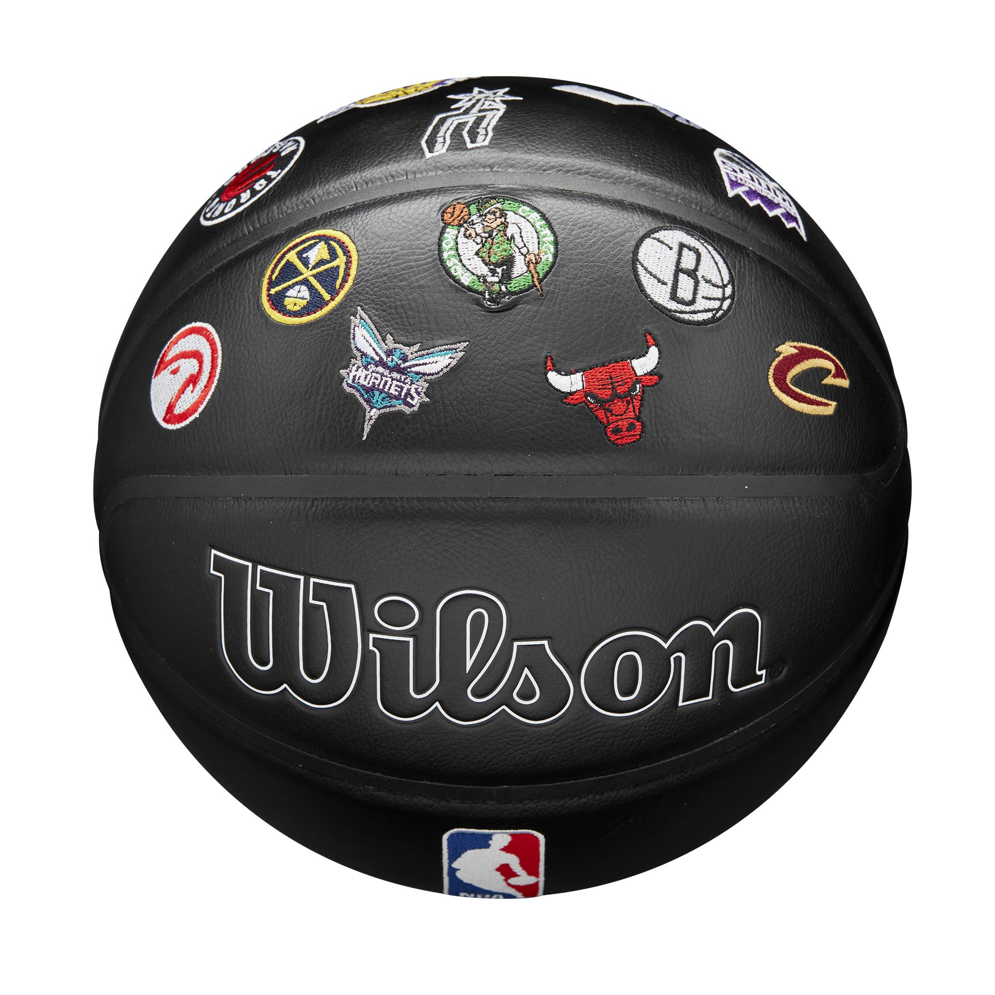 Wilson NBA All Team Premiere Basketball, Mit einem Dual-Depth-Design und Einer schlangenhauttexturierten Oberfläche, Verbesserte Luftstabilität, Team-Logo-Stickerei, Größe: 7